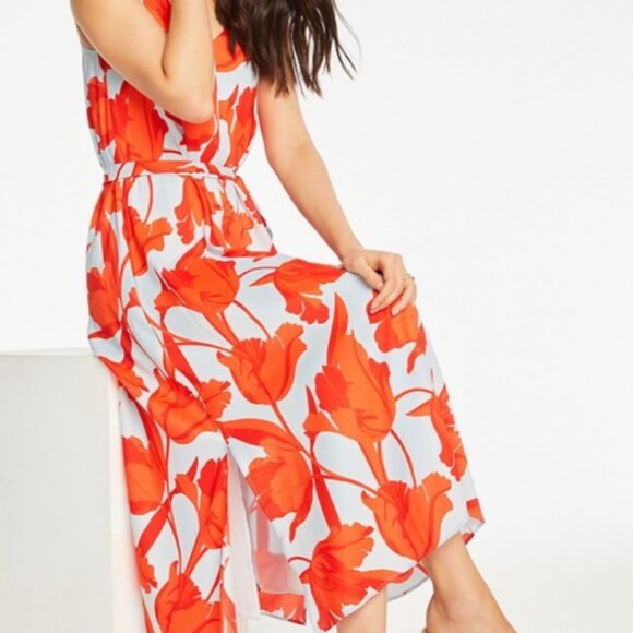 Ann Taylor Tulip Belted Midi Dress - Picture 1 of 6